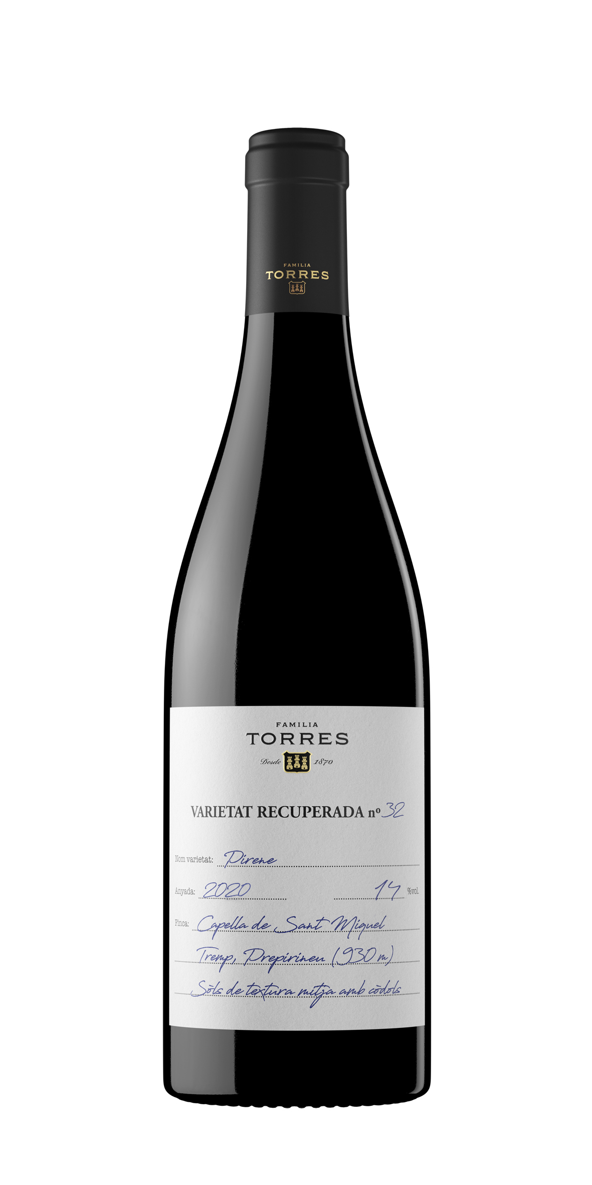 Pirene 2020, vino tinto elaborado con la variedad pirene, propiedad de Familia Torres.