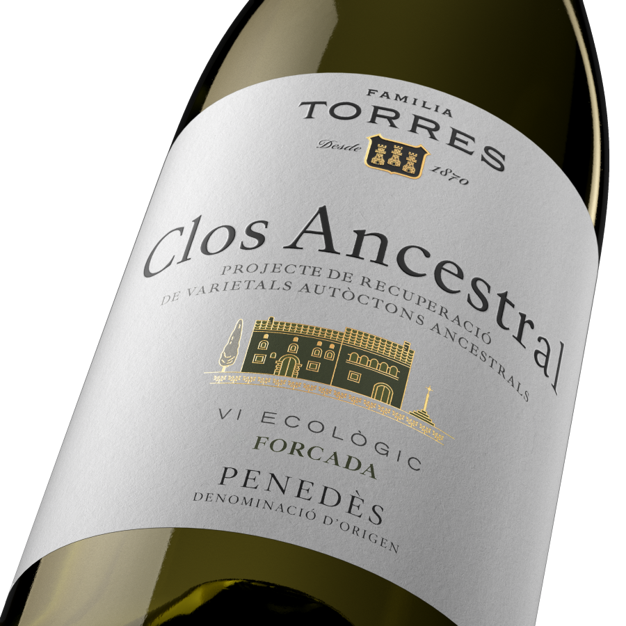 Etiqueta del vino Clos Ancestral Blanco, de la DO Penedès