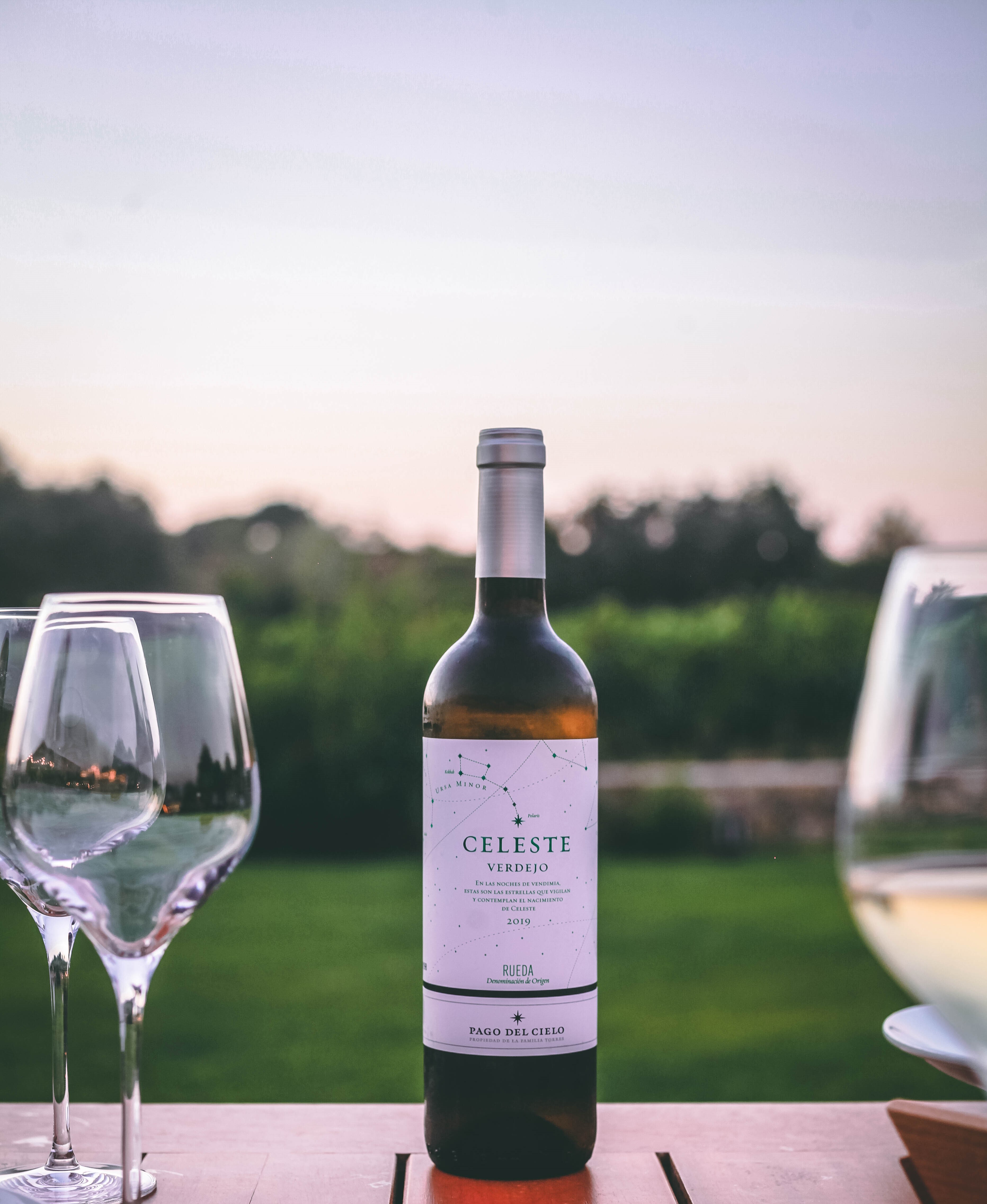 Celeste Verdejo, en un atardecer de verano, en la terraza en el Jardín Restaurante El Celleret, en Pacs del Penedès. 